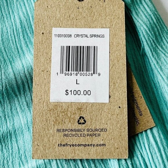 Frye & Co Green Crystal Springs Dress Size L Lined V Neck New With Tags - Picture 15 of 15